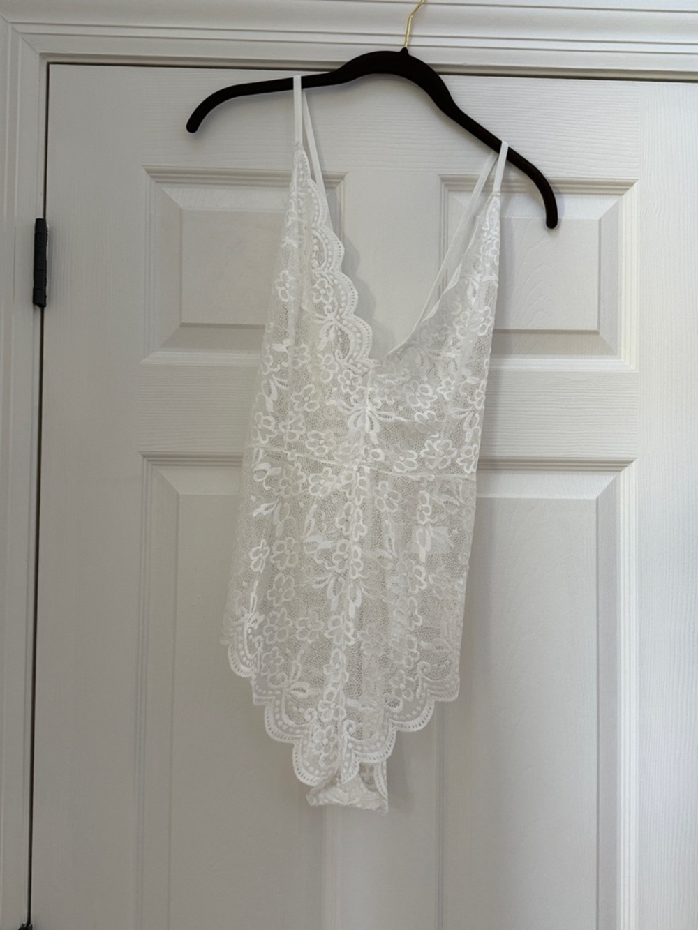 White Lace Lingerie Romper